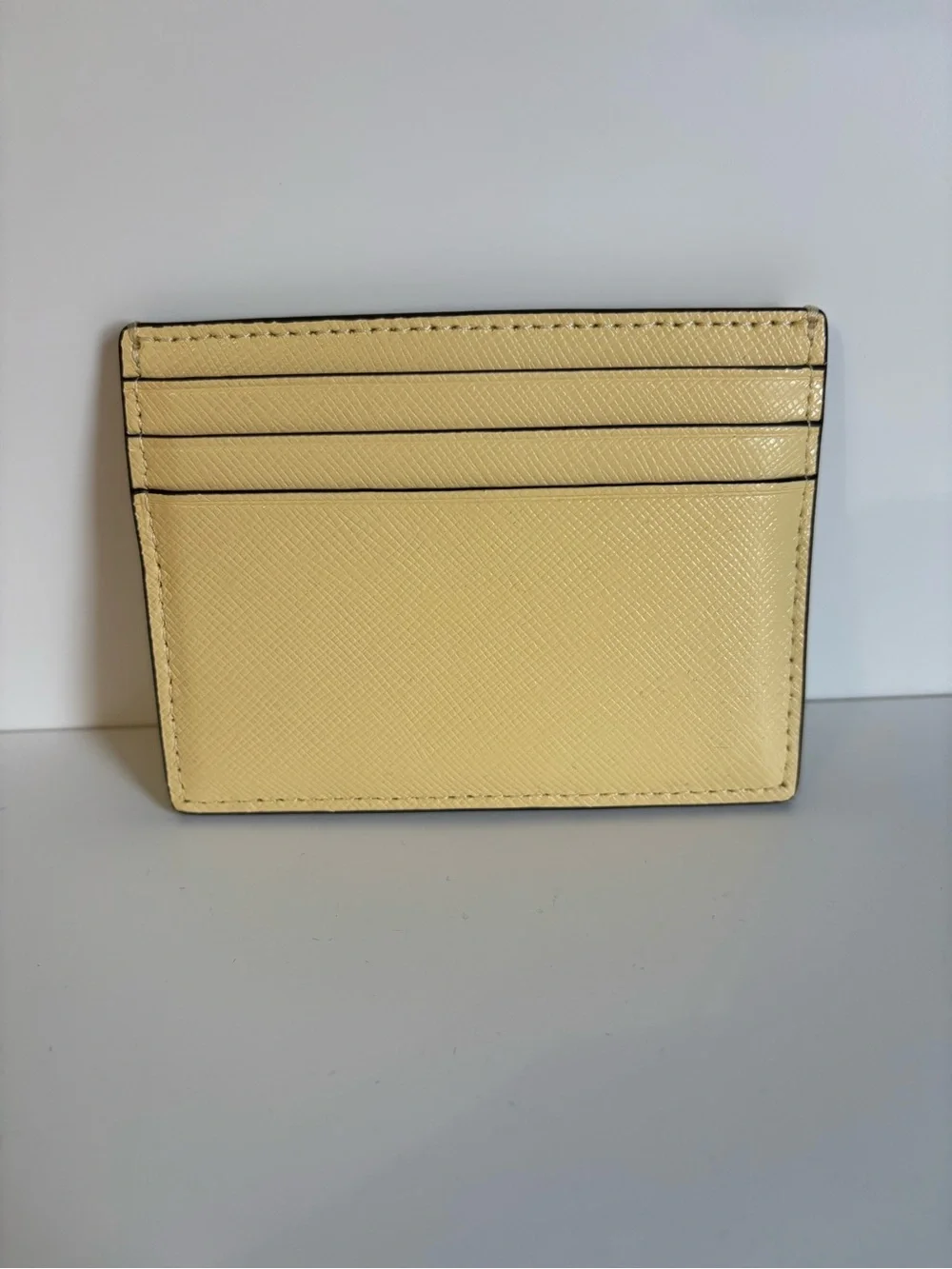 kate spade Pale Yellow Saffiano Card Wallet